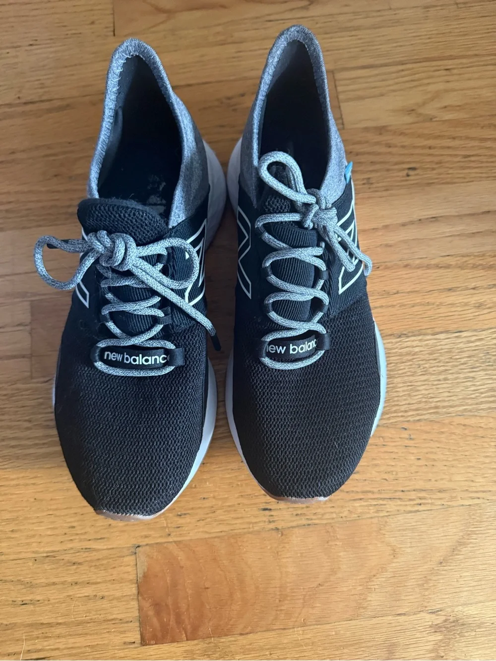 New Balance Women’s Black & Gray Athletic Sneakers with White Midsole